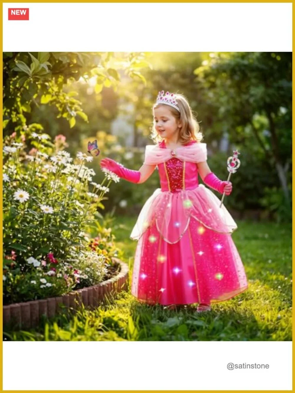 Girls Light Up Princess Dress with LED Lights Halloween Costume Party Outfit